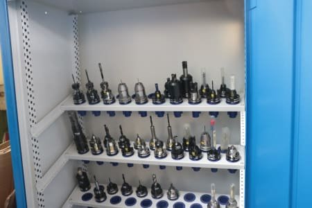 Double-door workshop cabinet with SK 40 tool holders