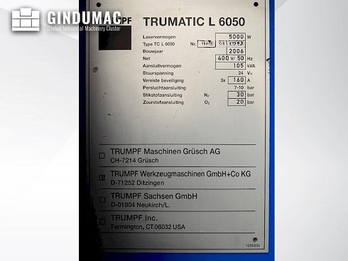 &#x27a4; TRUMPF Trumatic L6050 Usada En venta | gindumac.com