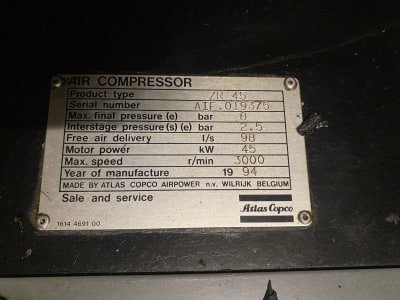 Compresor de tornillo ATLAS COPCO ZR 45