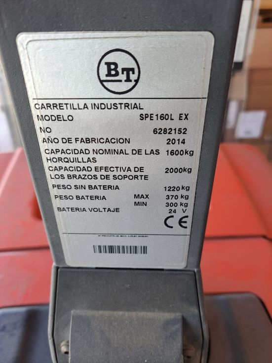 Carretilla electrica miretti spe 160 l ex atex 2000 kilos