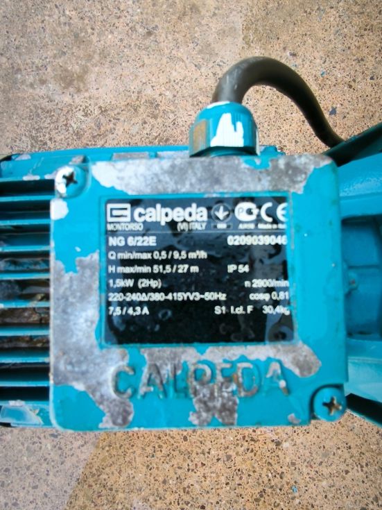 Bomba autoaspirante calpeda ng6/22e 1'5 kw