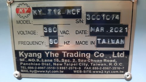 Maquinas KY-T12-NCF KYANG YHE TRADING - TAIWAN