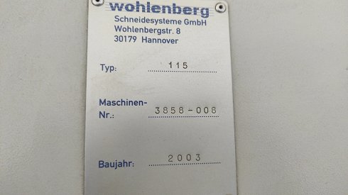 Máquina guillotina marca Wohlenberg modelo 115. L4