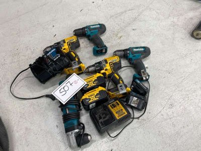 Herramienta inalámbrica DEWALT/MAKITA (5 pcs.)