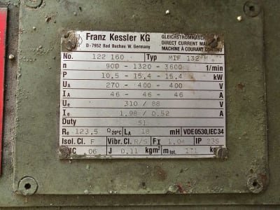 Motor y accionamiento FRANZ KESSLER MIF 132 M