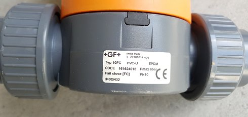 VÁLVULA DE DIAFRAGMA GF DIASTAR  Ten PVC-U 10FC  161624015 FC (Fail Safe to close)  (180)