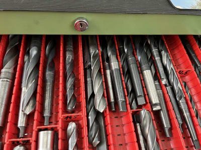 Workshop drawer cabinet with contents