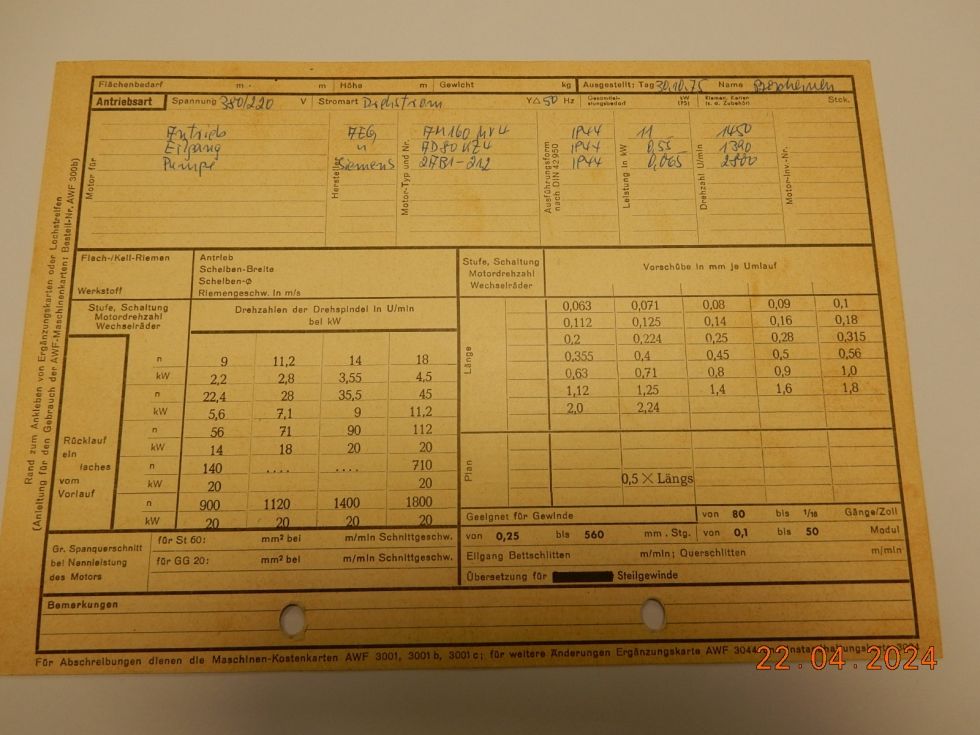 Centre lathe GILDEMEISTER - V630 MACH-ID 8774 Make: GILDEMEISTER Type: V630 Year: 1975