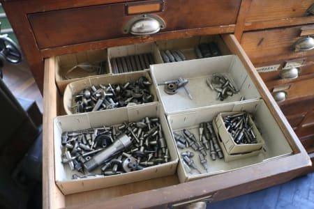 Workshop cabinet with contents