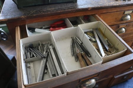 Workshop cabinet with contents