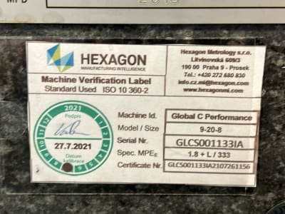 Máquina de medición por coordenadas HEXAGON METROLOGY Global S.E./P 09.20.08