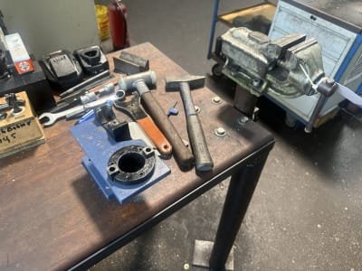 Workbench with contents