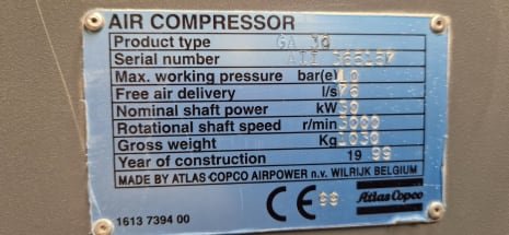 Compresor de tornillo ATLAS COPCO LOHENNER