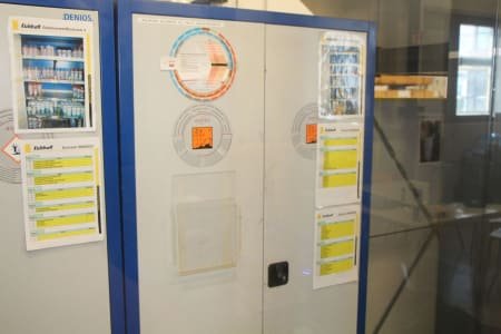 ASECOS Hazardous materials cabinet with contents