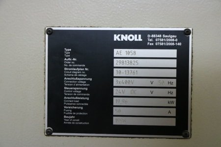 KNOLL AE 1058 Belt filter system