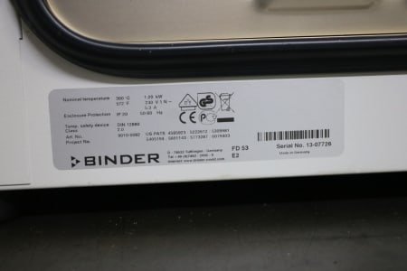 BINDER 53 Heating furnace