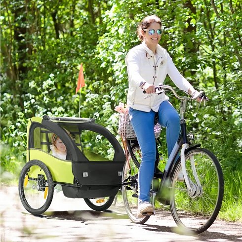 Remolque Bicicleta para 2 Niños con Suspensión (Nuevo)