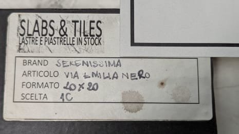 SERENISSIMA VIA EMILIA NERO Lot of tiles 20 x 20 (approx. 70,72 MQ)