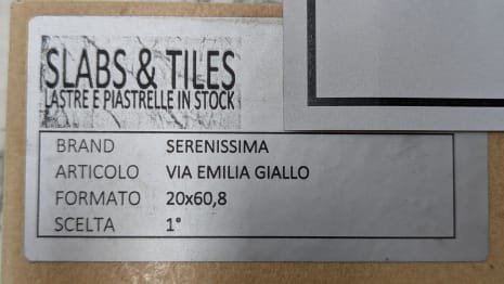 SERENISSIMA VIA EMILIA GIALLO Lot of tiles 20 x 60.8 (approx. 1.529,27 MQ)