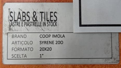 COOP IMOLA SYRENE 200 Lot of tiles 20 x 20 (approx. 154.44 MQ)