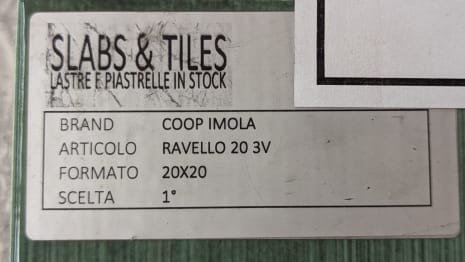 COOP IMOLA RAVELLO 20 3V Lot of tiles 20 x 20 (approx. 56.16 MQ)