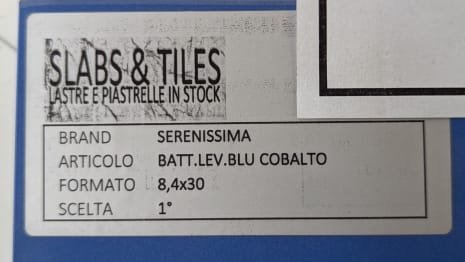 SERENISSIMA BATT.LEV.BLU COBALTO Lot of tiles 10 x 30 (approx. 520,20 ML)