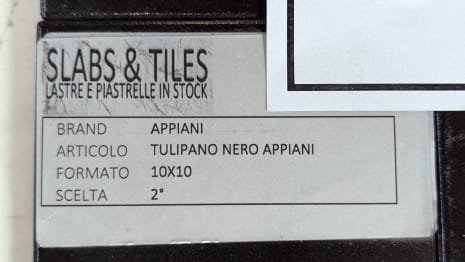 APPIANI TULIPANO NERO Lot of tiles 10 x 10 (approx. 586 MQ)