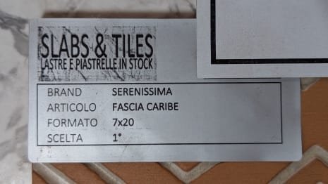 SERENISSIMA FASCIA CARIBE Lot of tiles 7 x 20 (approx. 624 PCS)