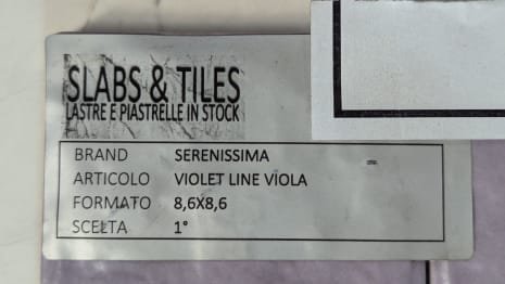 SERENISSIMA VIOLET LINE VIOLA Lot of tiles 8.6 x 35 (approx. 293,16 MQ)