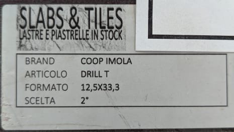 COOP IMOLA DRILL T Lot of tiles 20 x 20 (approx. 3.687,73 MQ)