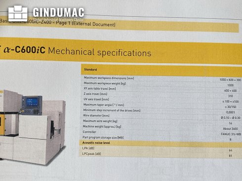 &#x27a4; Usado FANUC Robocut a-C600iC - Z400 | Eroder Para la venta