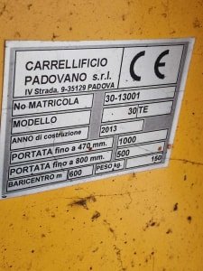 Transpaleta manual CARRELLIFICIO PADOVANO 30 TE