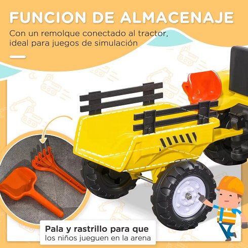 Tractor a Pedales con Remolque y Herramientas (Nuevo)