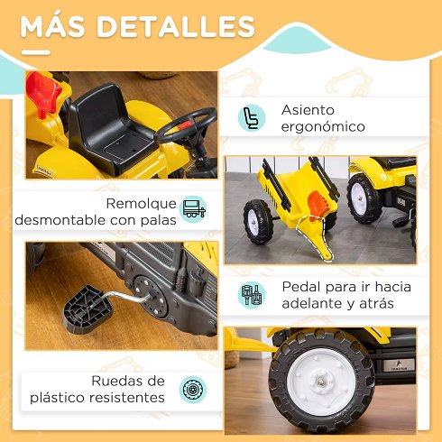 Tractor a Pedales con Remolque y Herramientas (Nuevo)