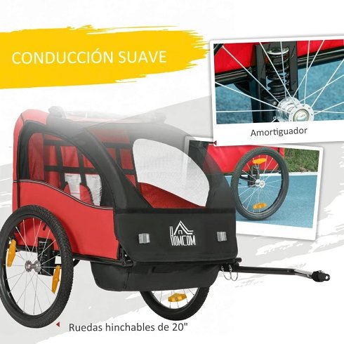 Remolque Bicicleta para 2 Niños con Suspensión (Nuevo)