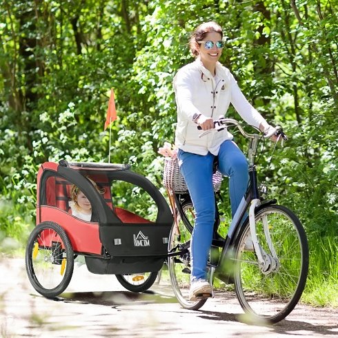 Remolque Bicicleta para 2 Niños con Suspensión (Nuevo)