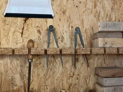 Wooden cabinet with contents