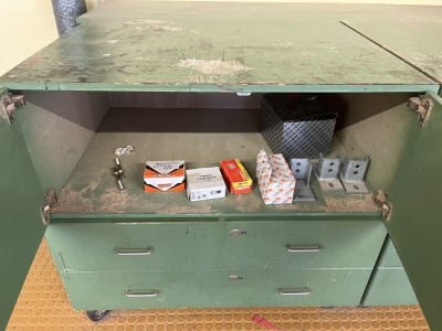 Workshop cabinet with contents