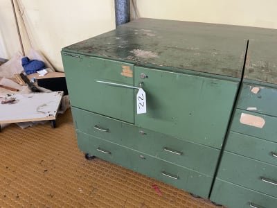 Workshop cabinet with contents