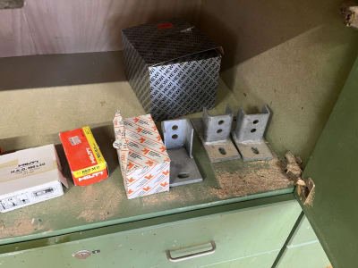 Workshop cabinet with contents