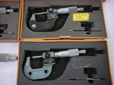 MITUTOYO 4x micrometers with counter/digital (0-25/25-50/50-75)