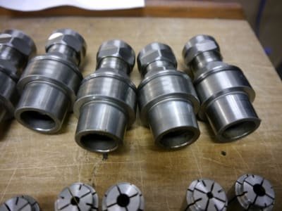 SCHAUBLIN 5x HSK-E40 collet chucks + 15x collets D20UP (suitable)