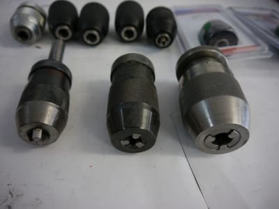 RÖHMER 10x keyless drill chucks, mostly new