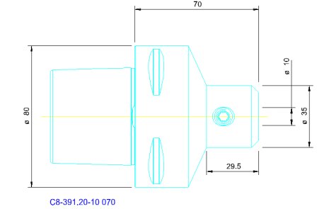 SANDVIK COROMANT Adapter Coromant Capto - Weldon Tool holder - 1 piece