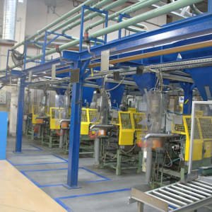 Sorting line with 5 automatic circular vibrators / sorting machines