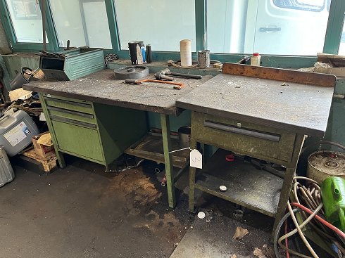 Lot Workbenches with contents