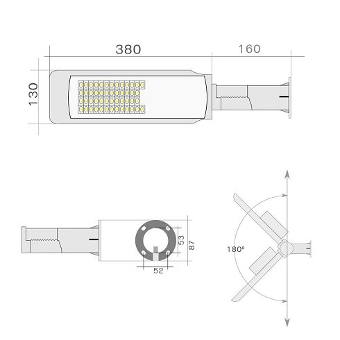 Lote 4 Farolas LED 50W de Exterior Articulables (Nuevas)