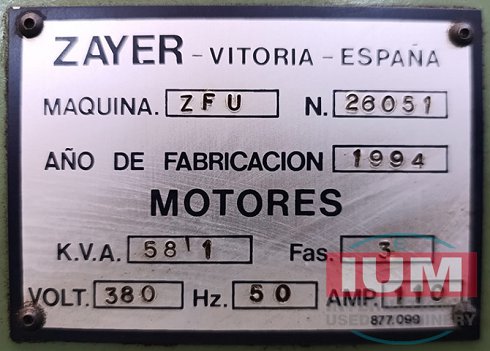 ORL-1884 FRESADORA CNC ZAYER ZFU 1700