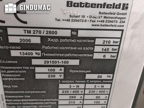 &#x27a4; Venta de Battenfeld TM 270 / 2800 usados | gindumac.com