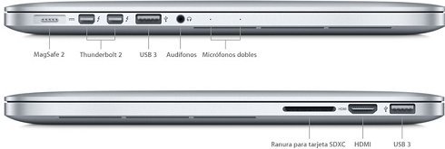 Apple MacBook Pro Retina de 15'' con i7-4980HQ, 16Gb de RAM y 1TB SSD. PE